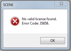 SCENE License Error 35858