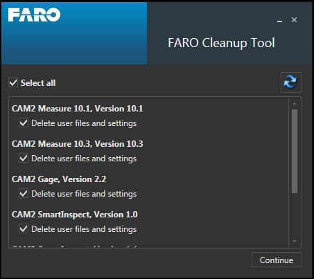 Ferramenta de limpeza da FARO (FARO Cleanup Tool)