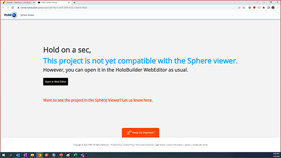 SphereViewer-Error-Project is not yet compatible.png