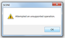 Unsupported operation error message