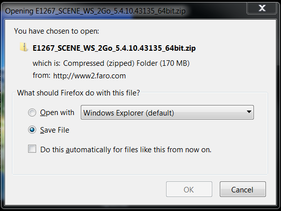 File di installazione di SCENE WebShare 2Go